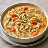 Creamy Chicken Noodle Soup in 50 Minutes