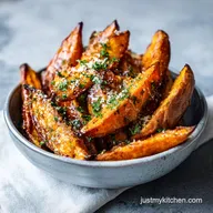 Garlic Parmesan Sweet Potato Wedges for 4 Servings