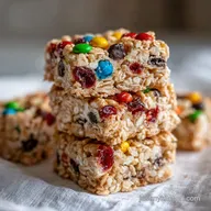 No Bake Monster Cookie Bars with Peanut Butter