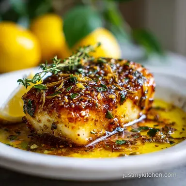 Amazing 5 Minute Baked Honey Cod with Lemon for 4 Servings Recipe Card