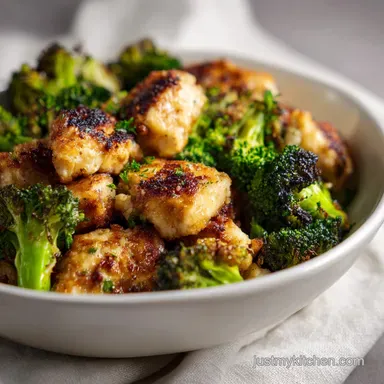 Air Fryer Chicken Bites and Broccoli: Ready in 22 Minutes Recipe Card