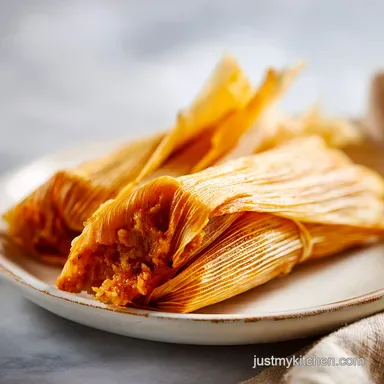 Authentic Homemade Tamales with Tender Pork for 27 Servings Recipe Card