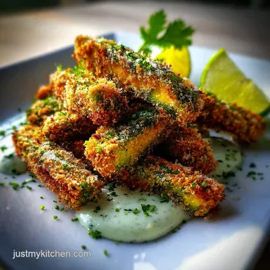 Baked Avocado Fries with Lime Crema: Crispy Baked Recipe Card