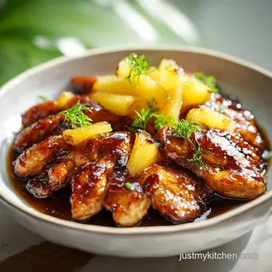Brown Sugar Pineapple Chicken Recipe for 4 Servings Recipe Card
