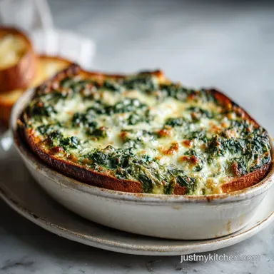 Cheesy Italian Spinach Bake with Garlic: 30 Min Recipe Card