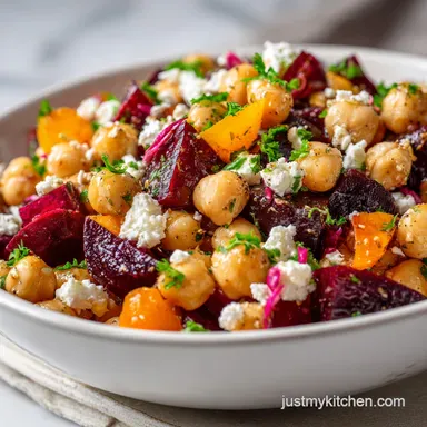 Chickpea Beet and Feta Salad for 4 Servings