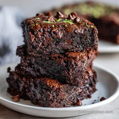 Chocolate Zucchini Brownies for 16 Servings Recipe Card