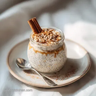 Simple Cinnamon Overnight Oats Recipe for Breakfast Recipe Card
