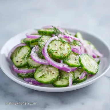 Creamy Cucumber Salad with Fresh Dill Recipe Card