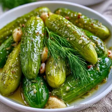 Refrigerator Pickles with Fresh Dill Recipe Card