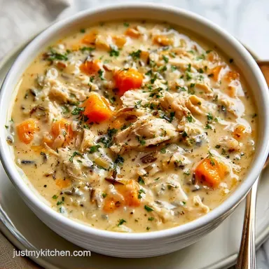 Crockpot Creamy Chicken Rice Soup for 8