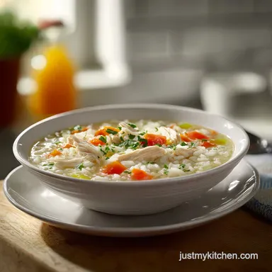 Easy Chicken and Rice Soup Recipe in 35 Minutes Recipe Card