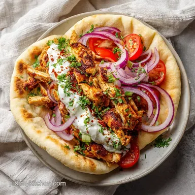 Chicken Gyros Recipe with Tzatziki for 4 Servings