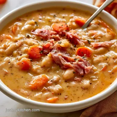 Easy Crockpot Bean Soup with Ham Hock Recipe Card