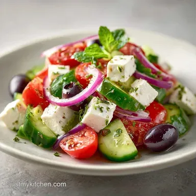 Greek Cucumber Salad in 15 Minutes Recipe Card