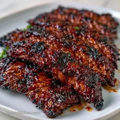 Grilled Skirt Steak in 25 Minutes Recipe Card