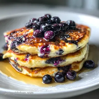 High Protein Blueberry Pancakes in 15 Minutes Recipe Card