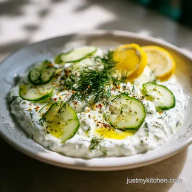 Tzatziki Sauce in 30 Minutes: A Creamy Mediterranean Dip Recipe Recipe Card