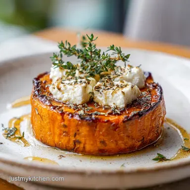 Roasted Sweet Potato Rounds with Honey Feta: 40 Min Recipe Card