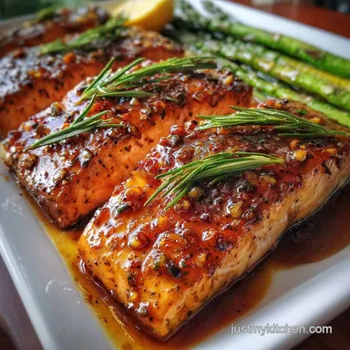 One Pan Honey Garlic Glazed Salmon Baked in 20 Minutes