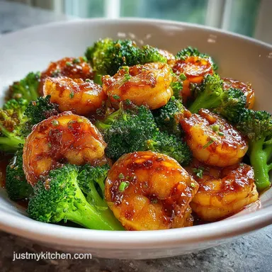 Honey Garlic Shrimp and Broccoli in 20 Minutes Recipe Card