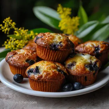 Lemon Blueberry Muffins with Yogurt in 35 Minutes Recipe Card