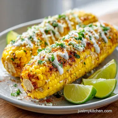 Easy Elote Recipe: Charred & Creamy Mexican Corn Recipe Card