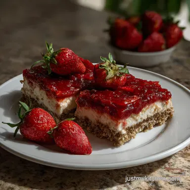 No Bake Strawberry Cheesecake Bars: Make-Ahead Desserts Recipe Card