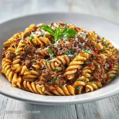 Quick Beef Pasta Skillet: One-Pot Recipe Card