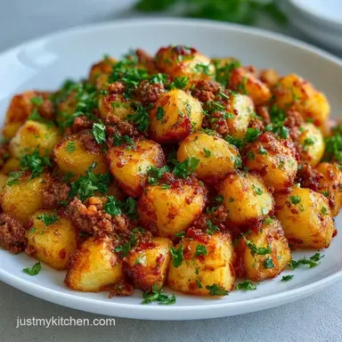 Roasted Potato Beef Bake for 6 Servings Recipe Card
