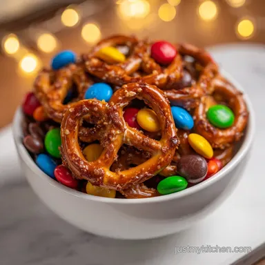Rolo Pretzel with Pretzel M and Ms in 13 Min Recipe Card
