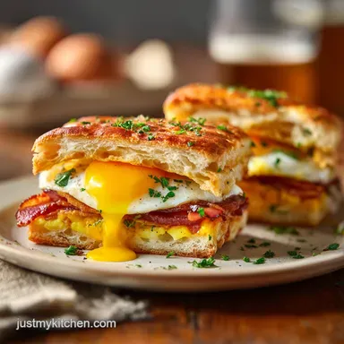 Sheet Pan Breakfast Sandwich for a Crowd with Bacon and Egg: Make-Ahead Recipe Card