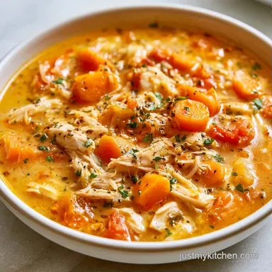 Slow Cooker Chicken Vegetable Soup for 6 Recipe Card