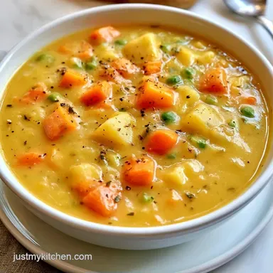 Slow Cooker Creamy Vegetable Soup for 6 Recipe Card