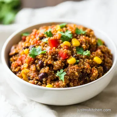 Slow Cooker Enchilada Quinoa for 6 Servings Recipe Card