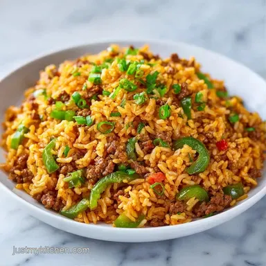 Spanish Rice with Beef for 4 Servings Recipe Card