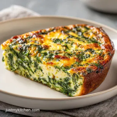 Spinach Cottage Cheese Crustless Quiche: 1 Hour Total Recipe Card