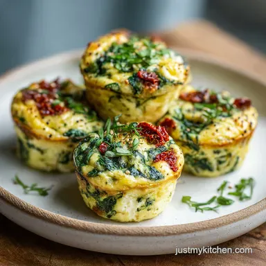 Savory Spinach Feta Egg Muffins with Herbs Recipe Card