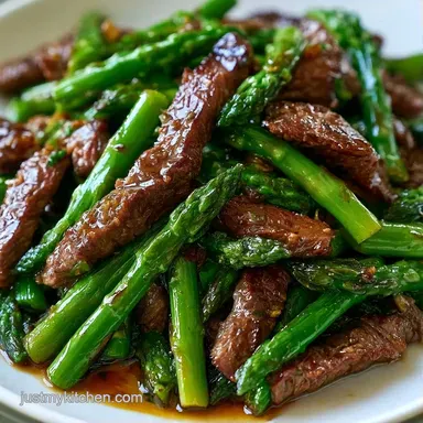 Steak and Asparagus Stir Fry in 20 Min Recipe Card