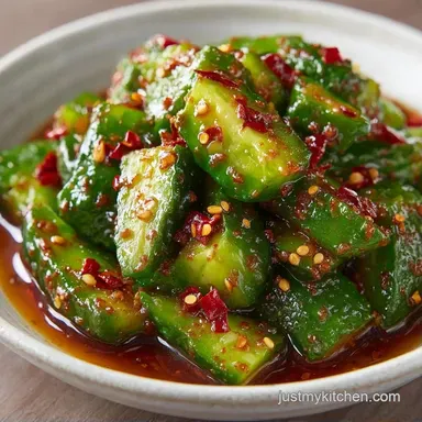 Sweet Spicy Cucumber Salad in 20 Minutes Recipe Card