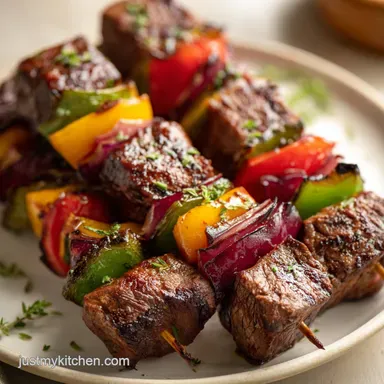 Steak Kabobs with Potatoes in 37 Minutes Recipe Card