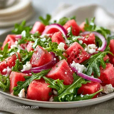 Watermelon Feta Salad in 15 Minutes Recipe Card