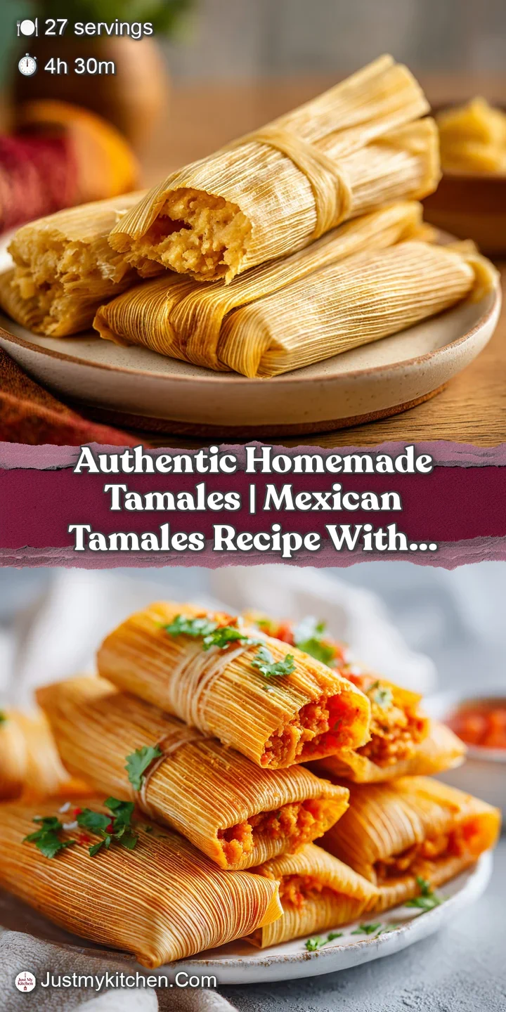 Close-up of a moist, tender tamale, its masa golden and slightly yielding, hinting at savory pork within.