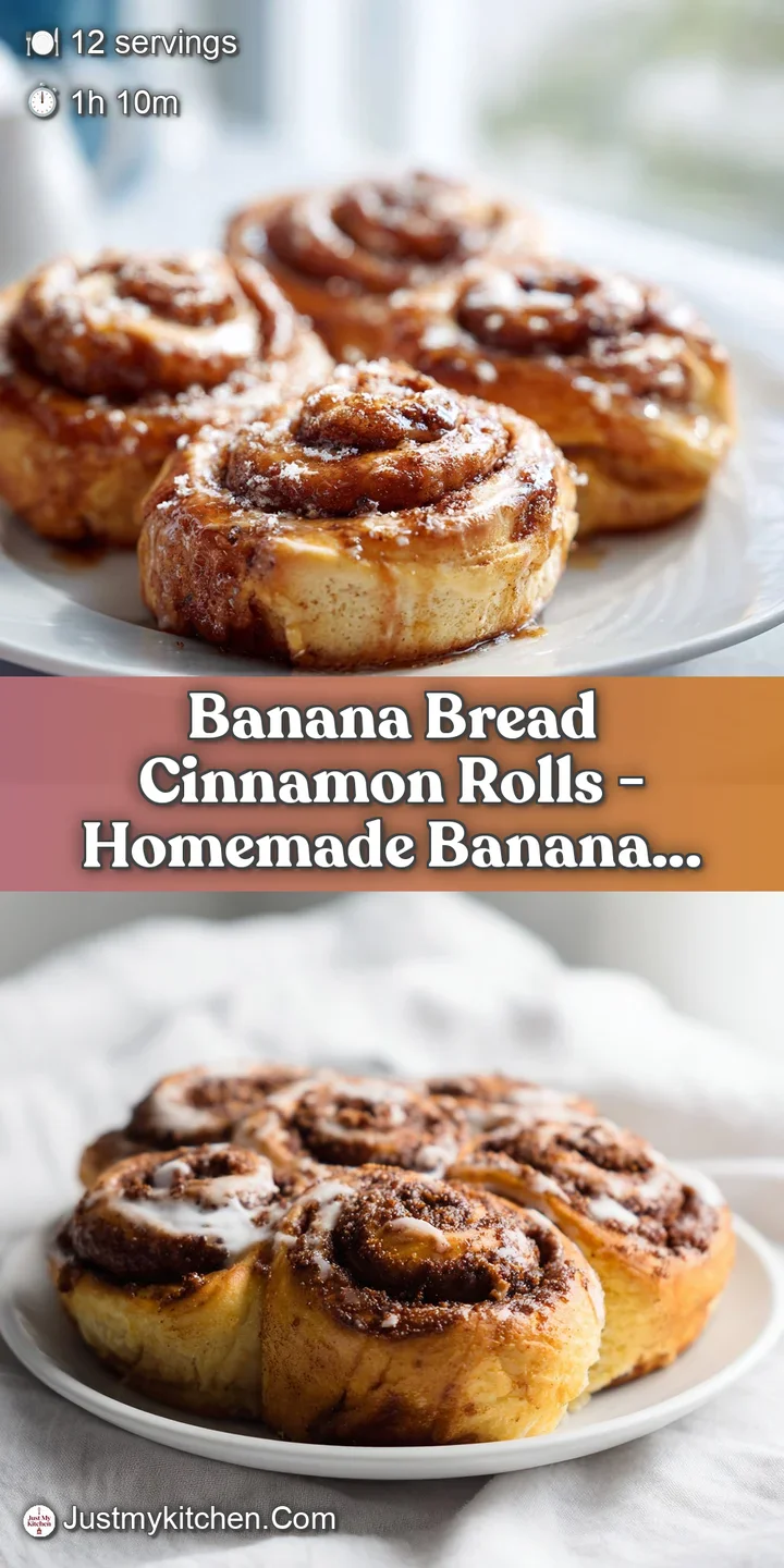 Close-up of a tender, spiraled banana bread cinnamon roll, showcasing its moist crumb and visible cinnamon swirl.