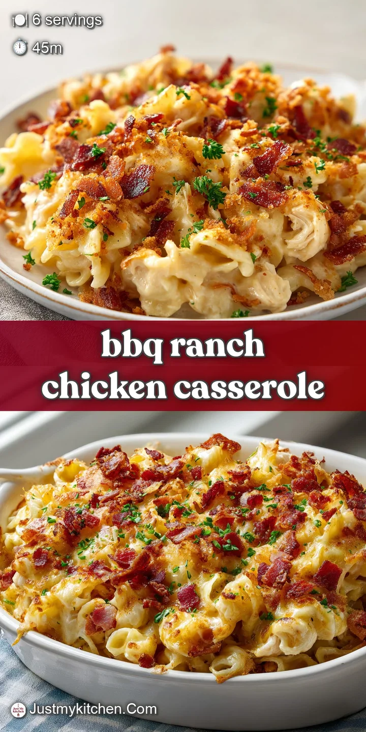 bbq ranch chicken casserole - appetizing dish ready to serve