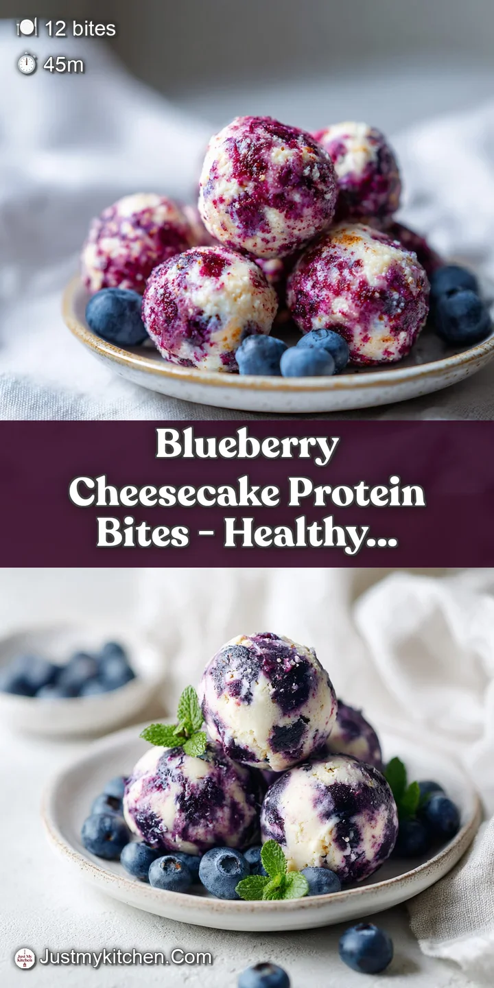 Close-up of a creamy cheesecake bite, revealing a swirl of rich blueberry filling within.