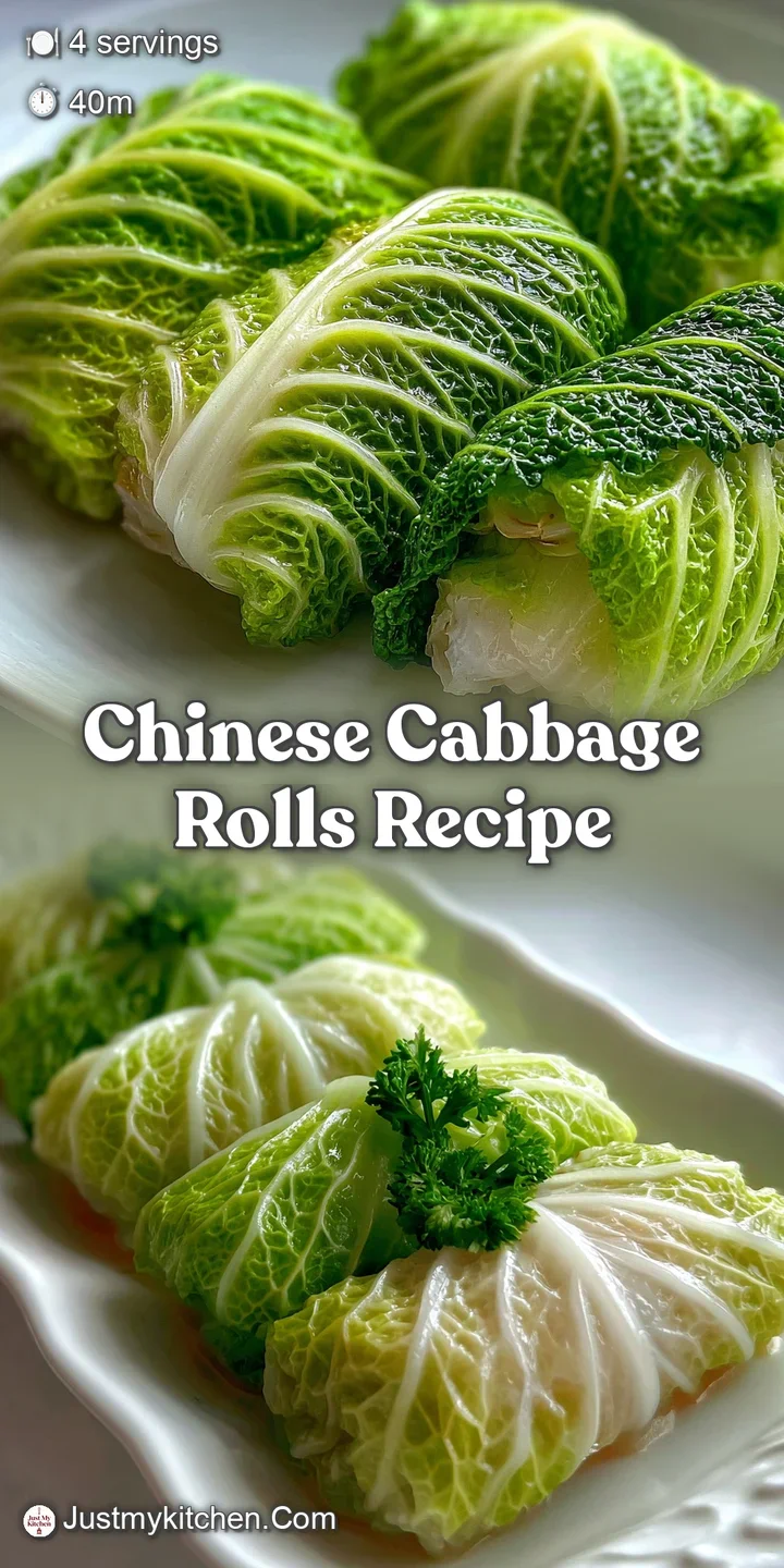 Close-up reveals the savory filling of a Chinese cabbage roll, its steamed leaves translucent and coated in a rich, glossy...