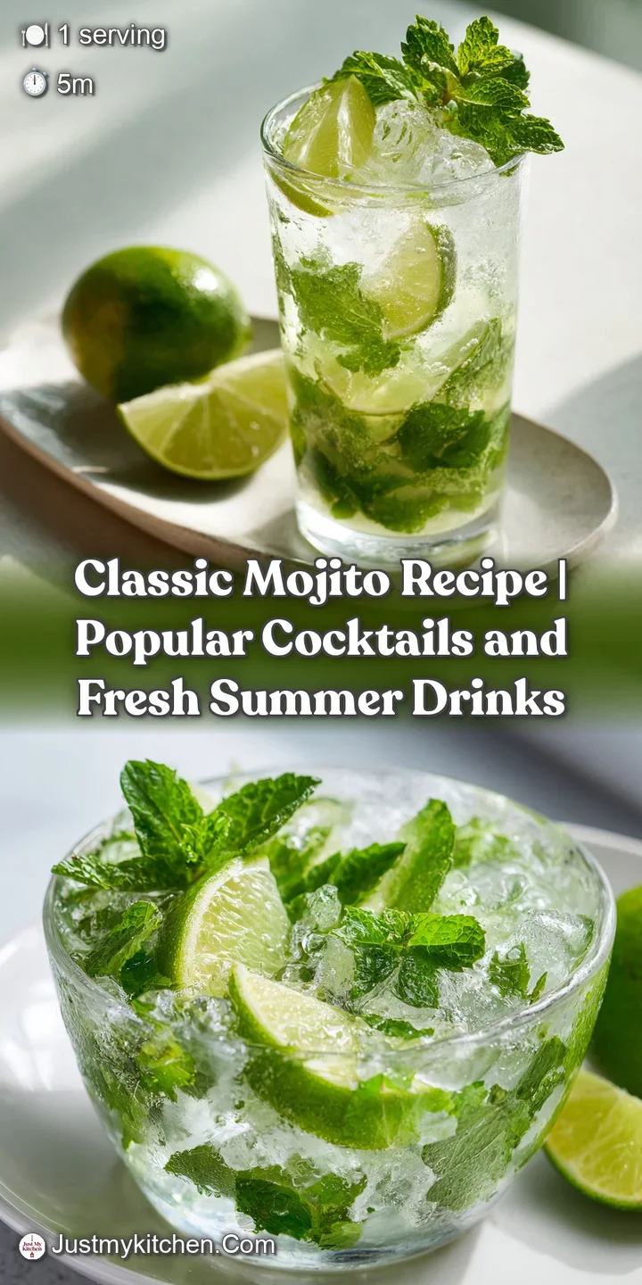 Close-up of ice cubes clinking with bright green mint and tart lime slices in a refreshing, bubbly drink.