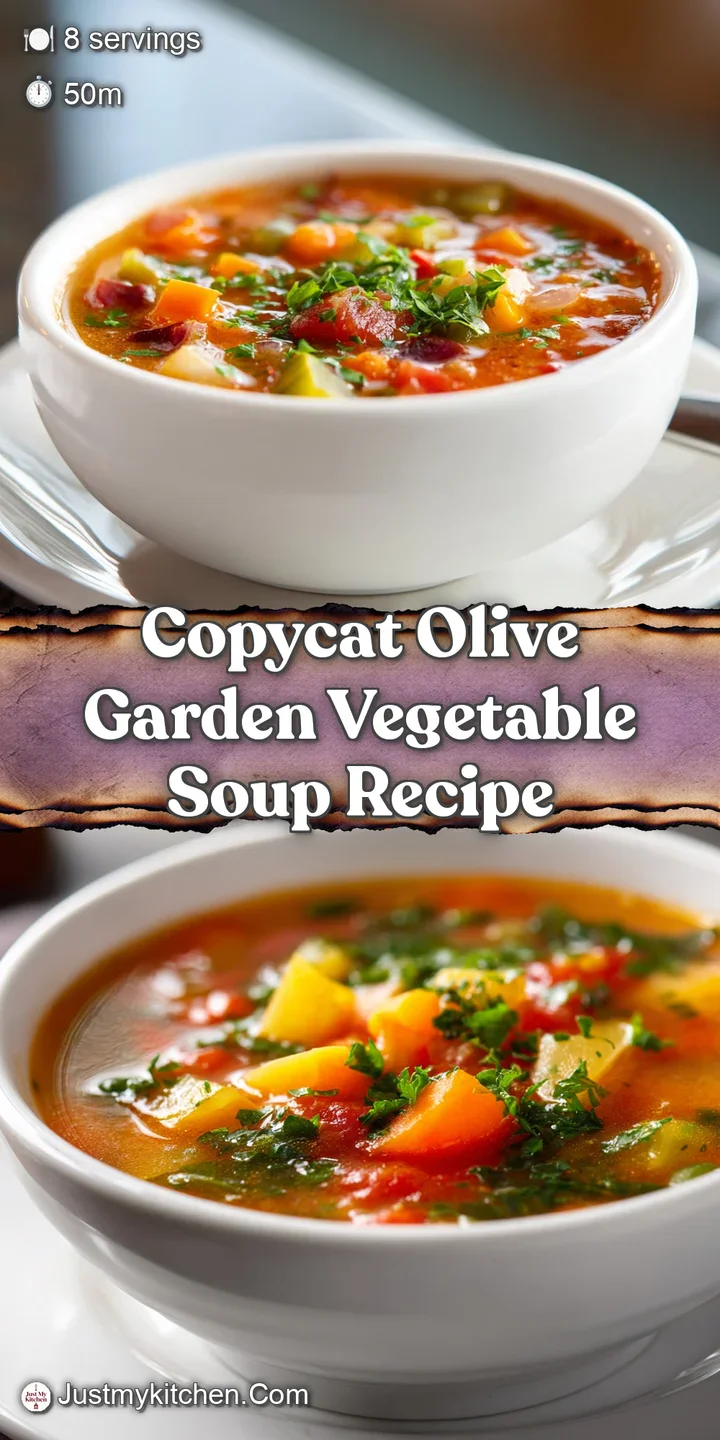 Close-up of chunky vegetable soup with tender pasta. The rich broth glistens, highlighting the fresh veggies. A hearty, in...