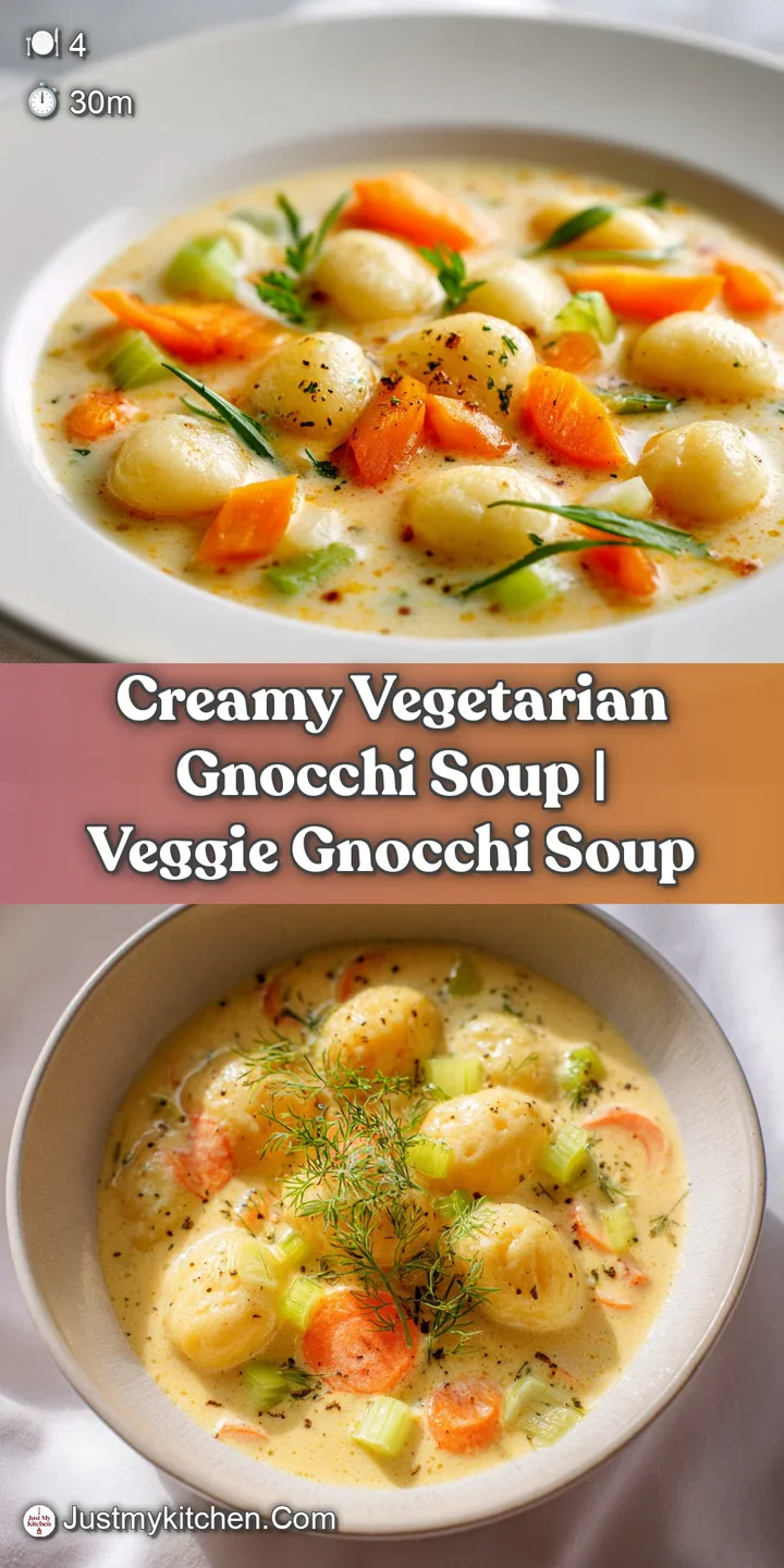 Close-up of tender golden-brown gnocchi submerged in a rich, creamy broth with flecks of black pepper and parsley.